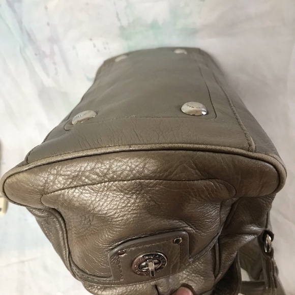 Marc by Marc Jacobs bag silvery grey leather top handle shoe box Turn key clasp - Picture 13 of 16